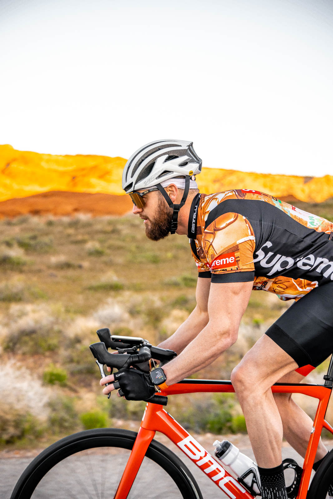 MYB Co-Founder Gabe Farmer cycling